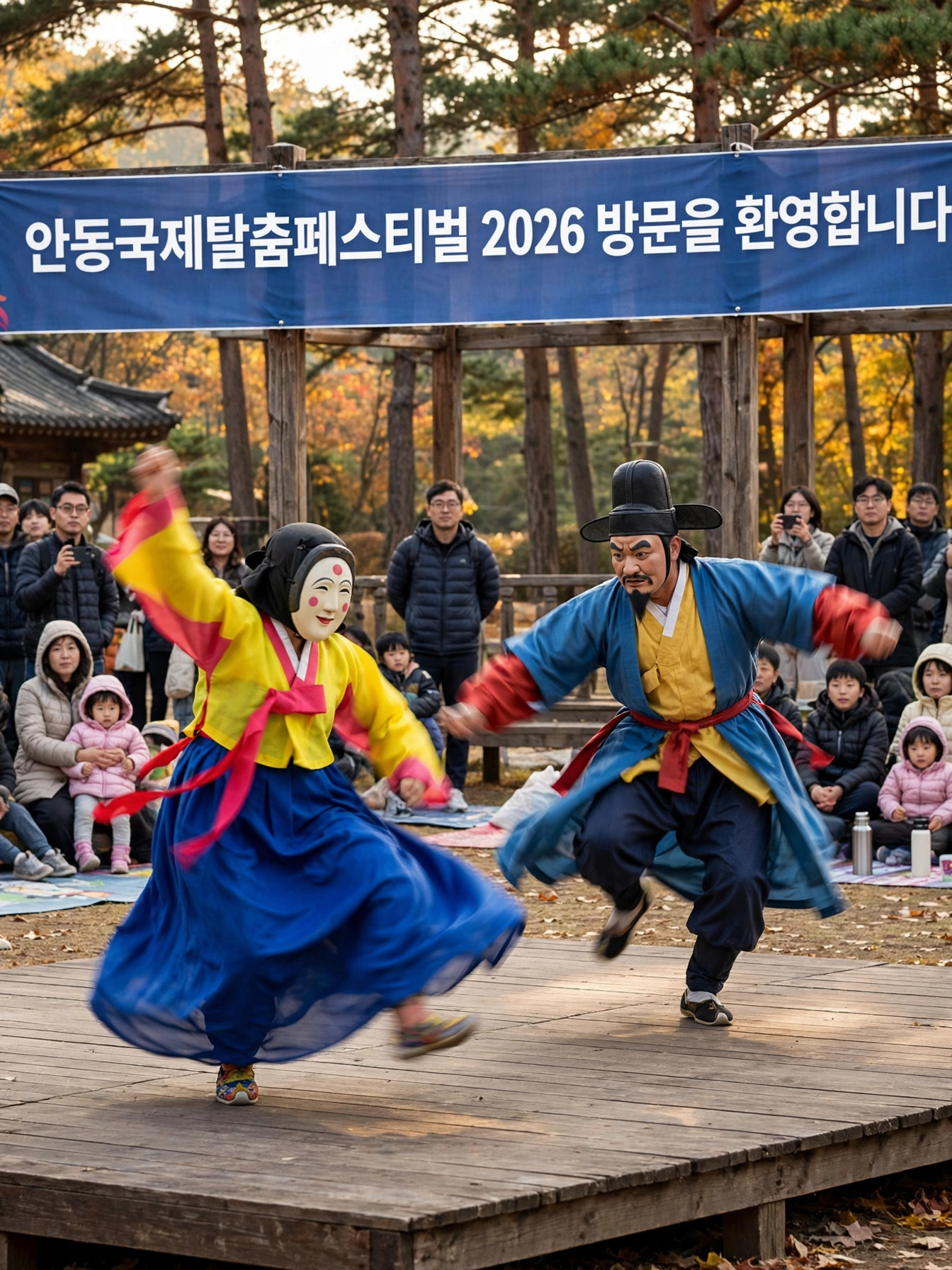 탈춤공원 야외무대에서 펼쳐지는 하회별신굿탈놀이