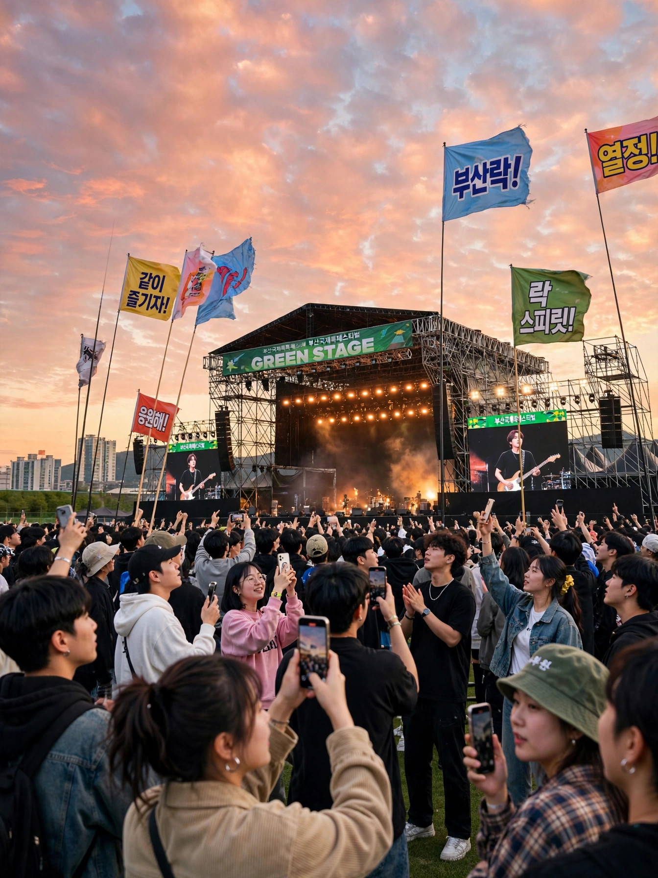 부산국제록페스티벌 GREEN STAGE 석양 공연