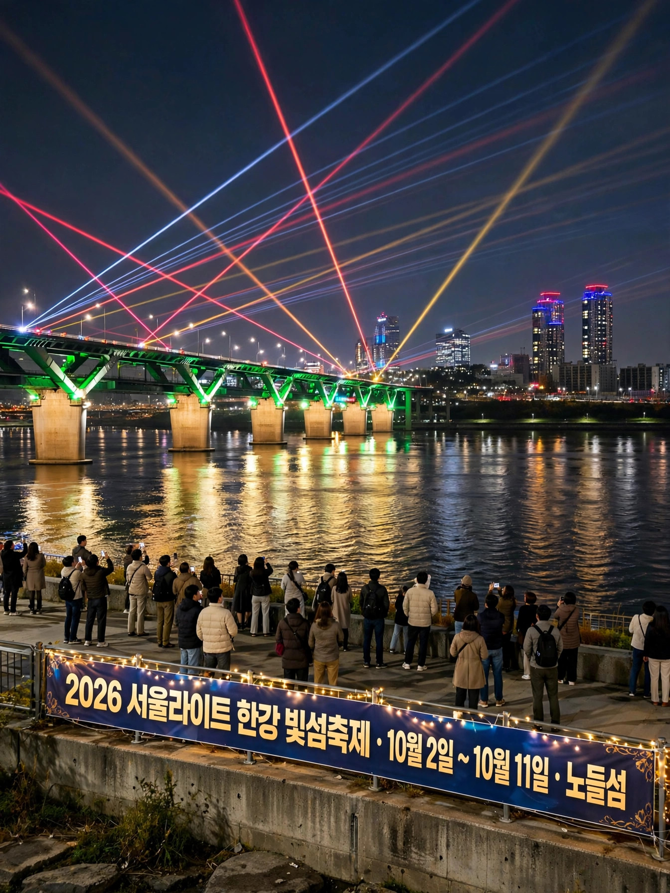 빛섬축제 레이저 야경 파노라마