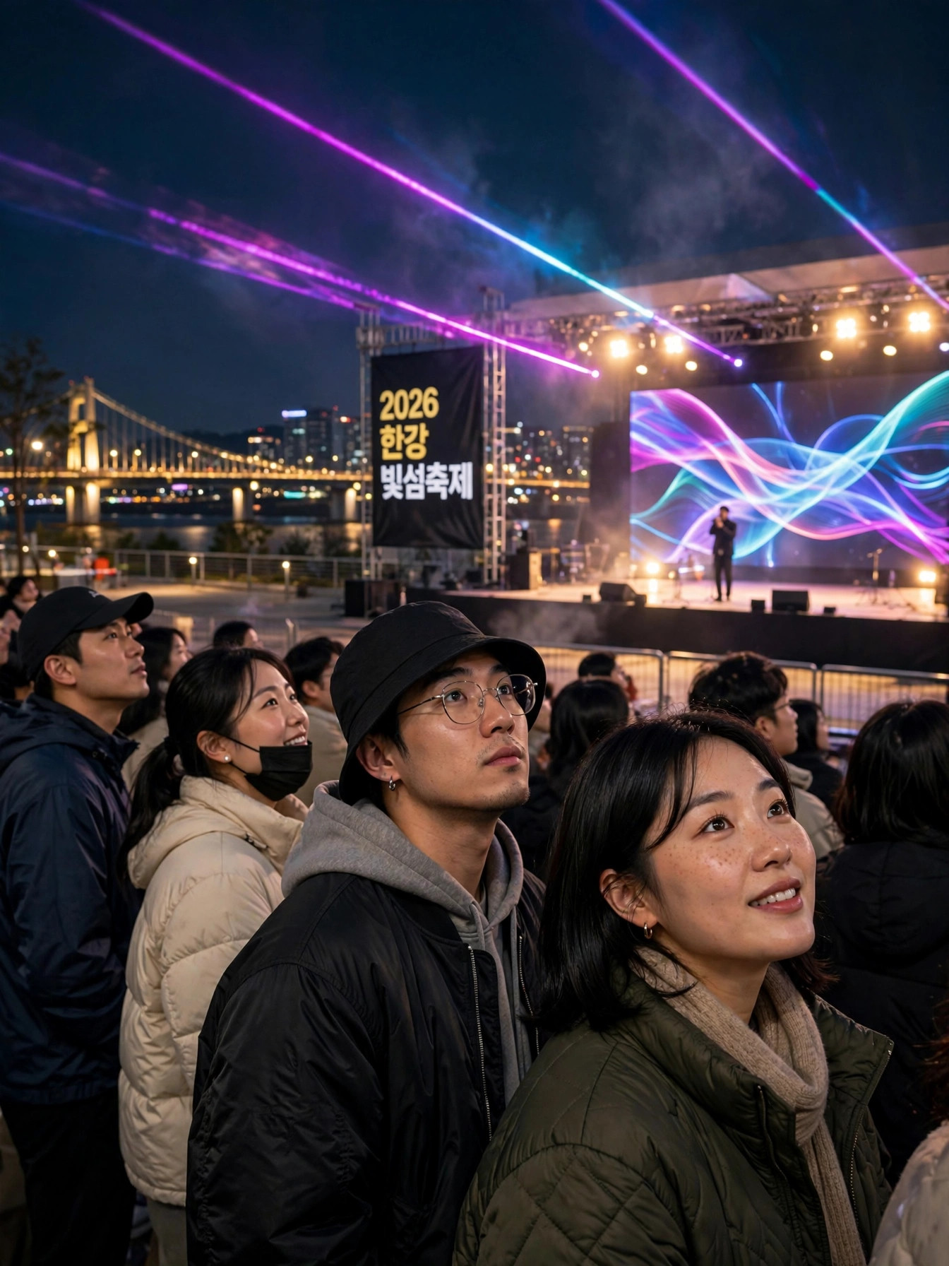 빛섬축제 야외 공연과 관객