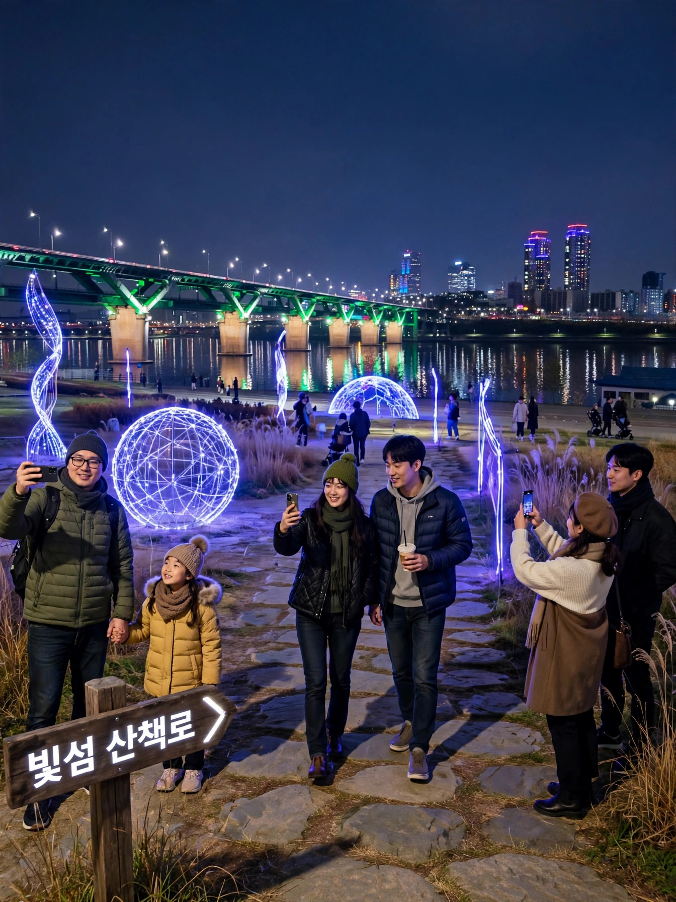 빛섬축제 산책로와 빛조형