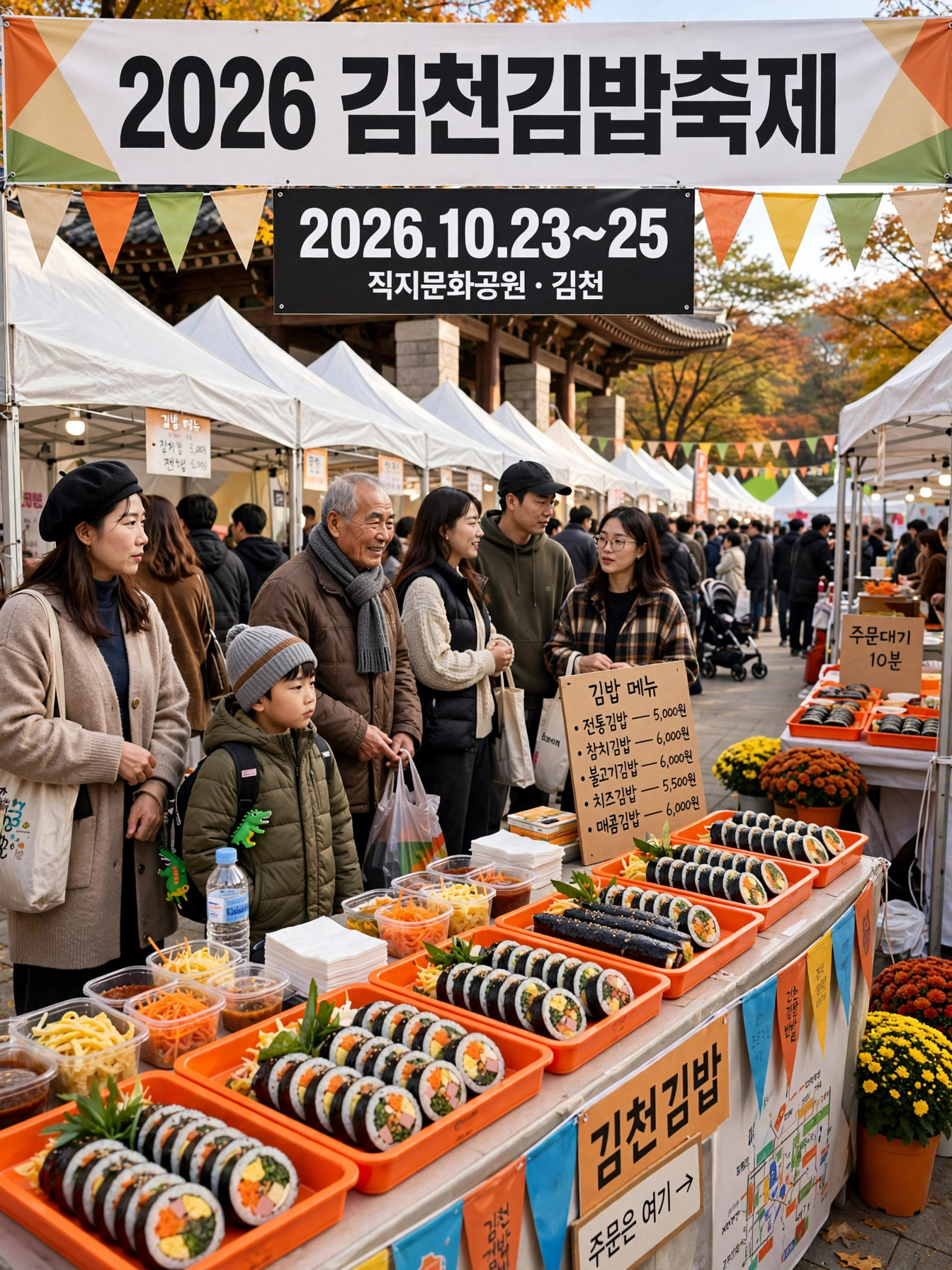 2026 김천김밥축제 직지문화공원 김밥 부스 행렬