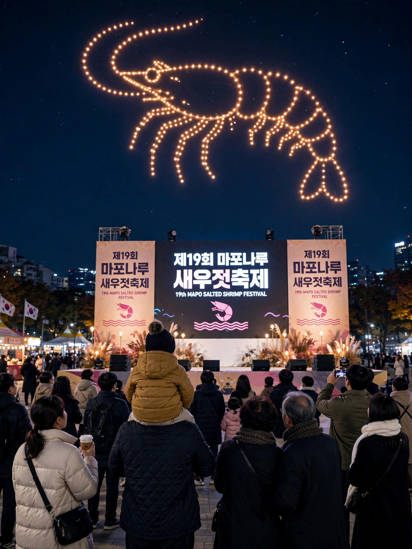 드론라이트쇼 야간 공연
