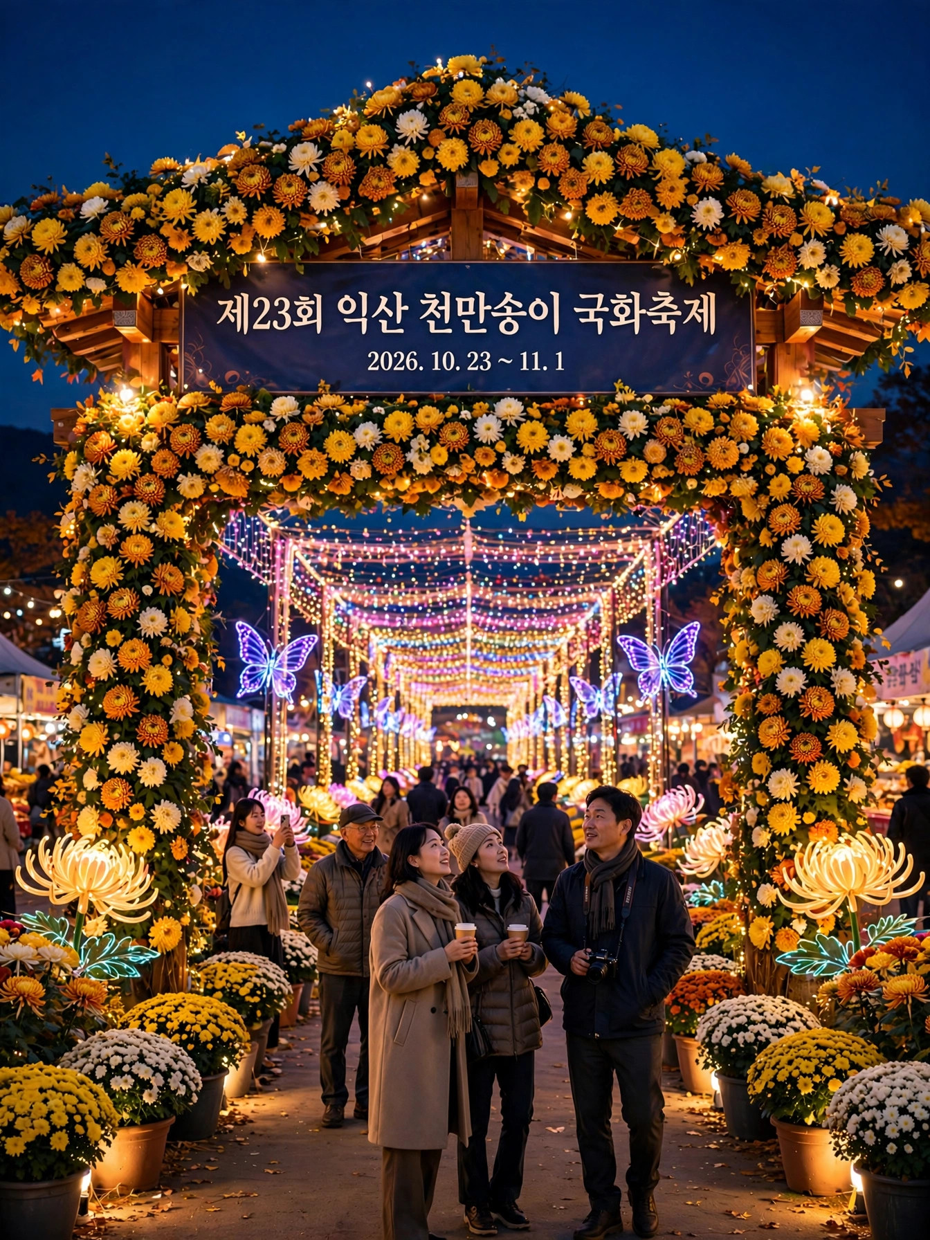 야간 국화 빛축제 입구