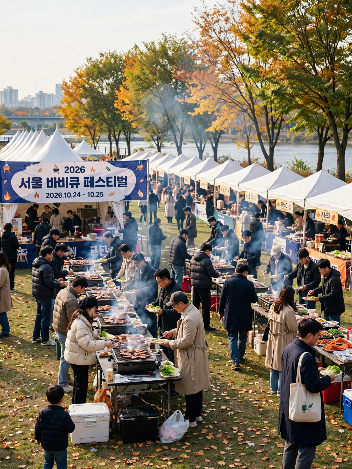 난지캠핑장 바비큐 존 전경