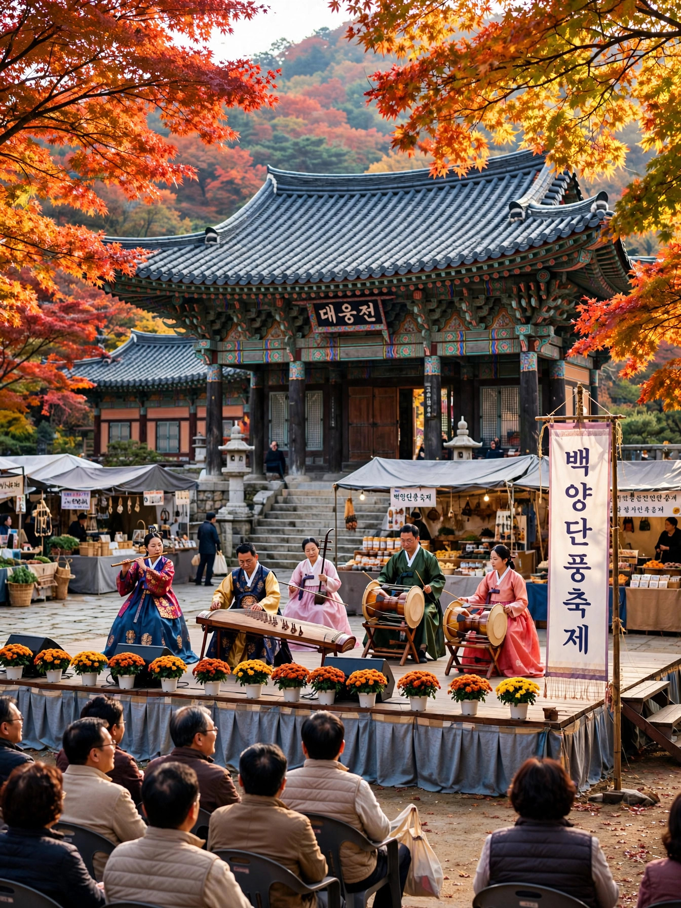 대웅전 앞 특설무대에서 펼쳐지는 전통공연
