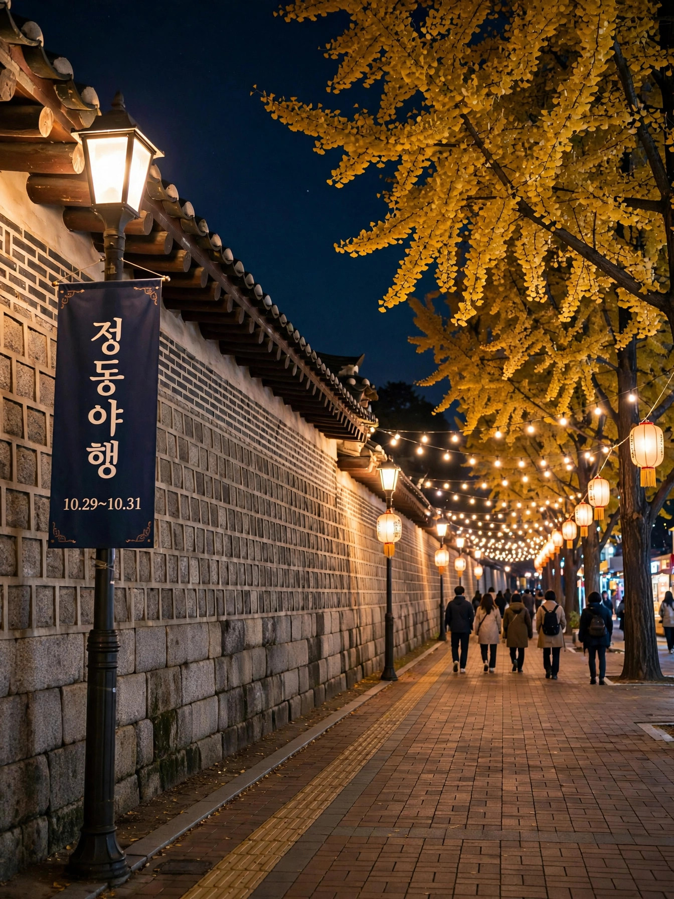 덕수궁 돌담길 야간 축제 산책로