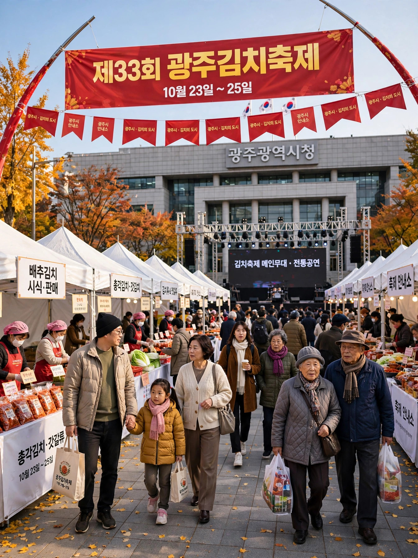 광주광역시청 광장 김치축제 전경