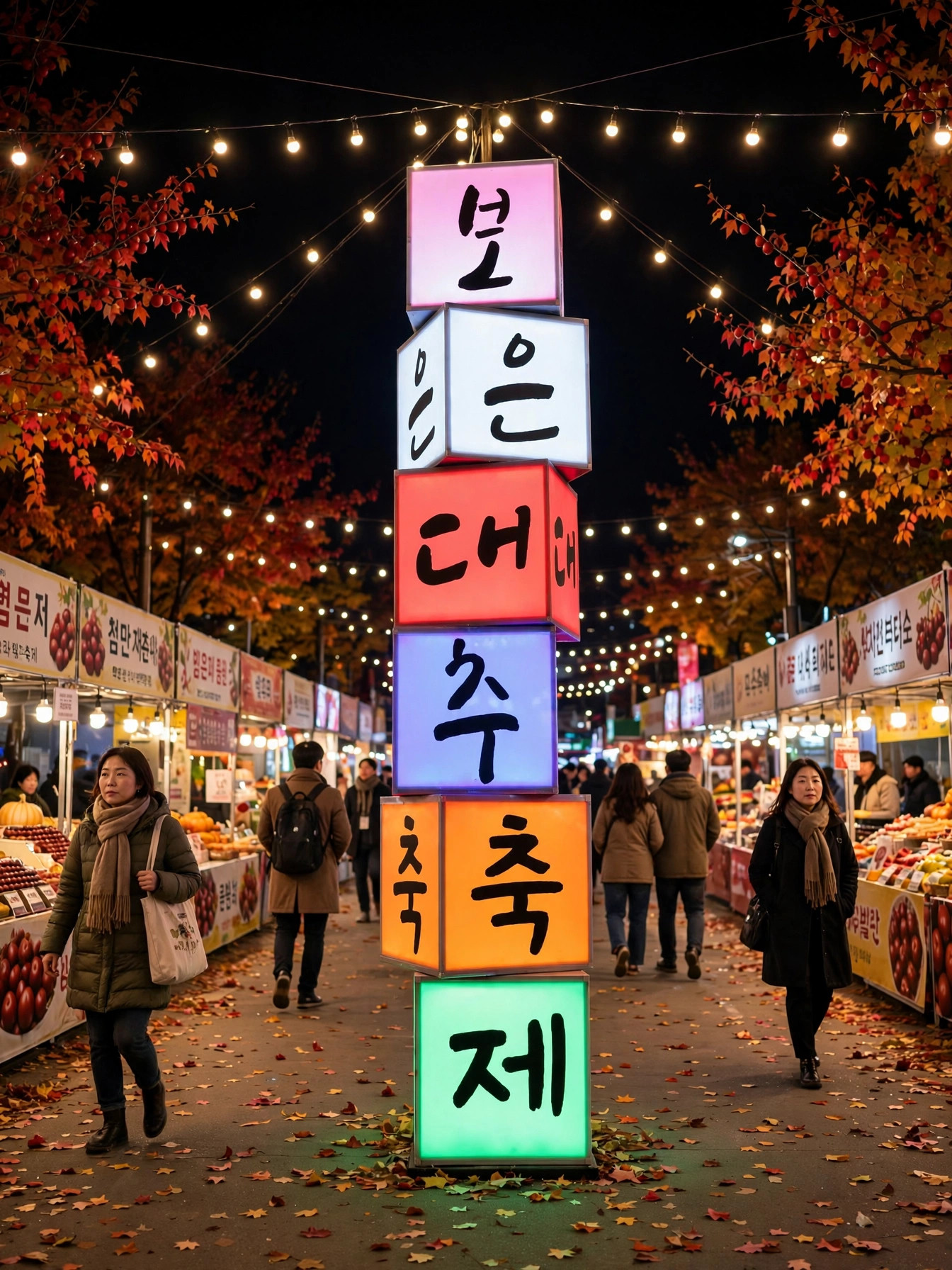 야간 보은대추축제 큐브 사인