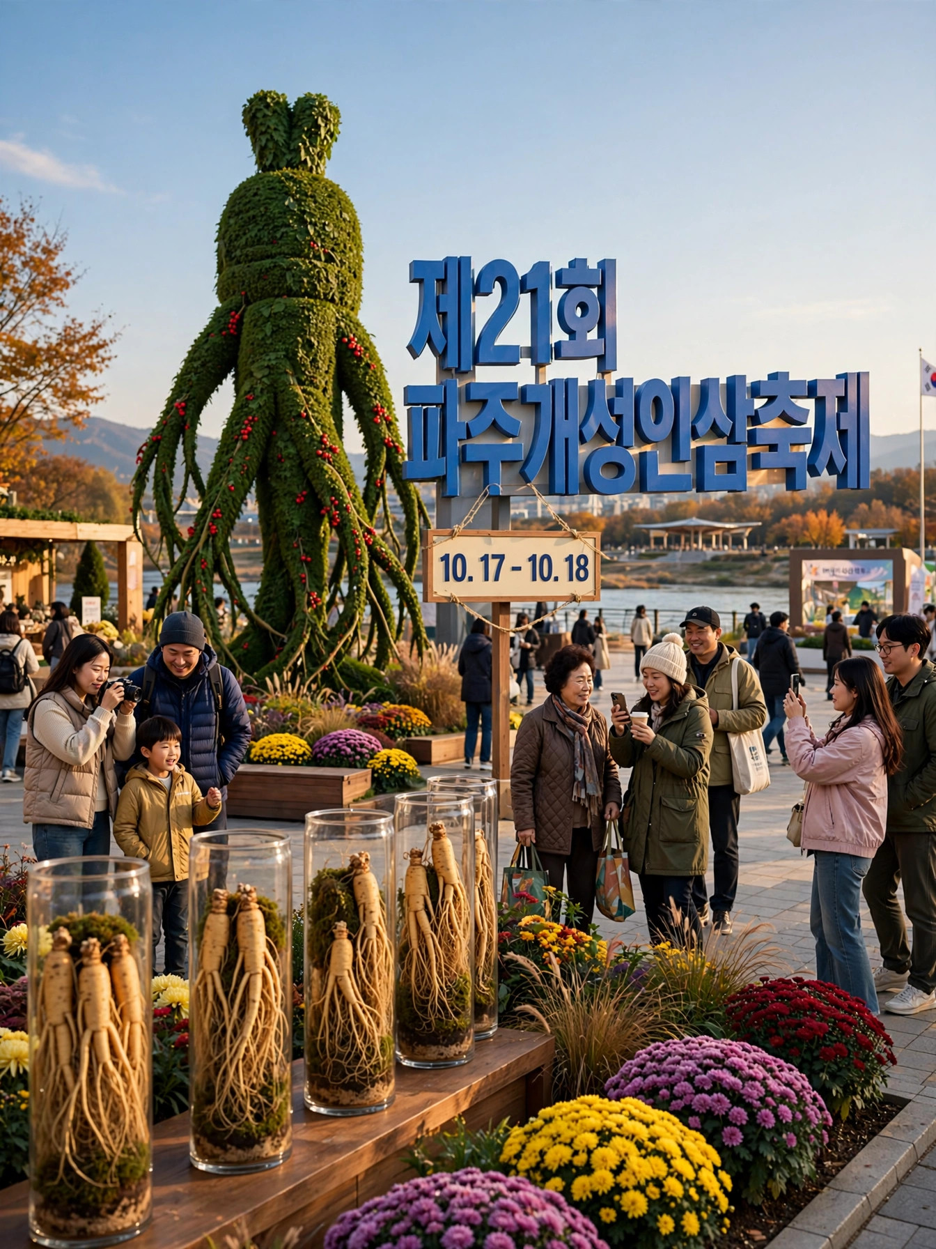 제21회 파주개성인삼축제 포토존과 인삼 조형물