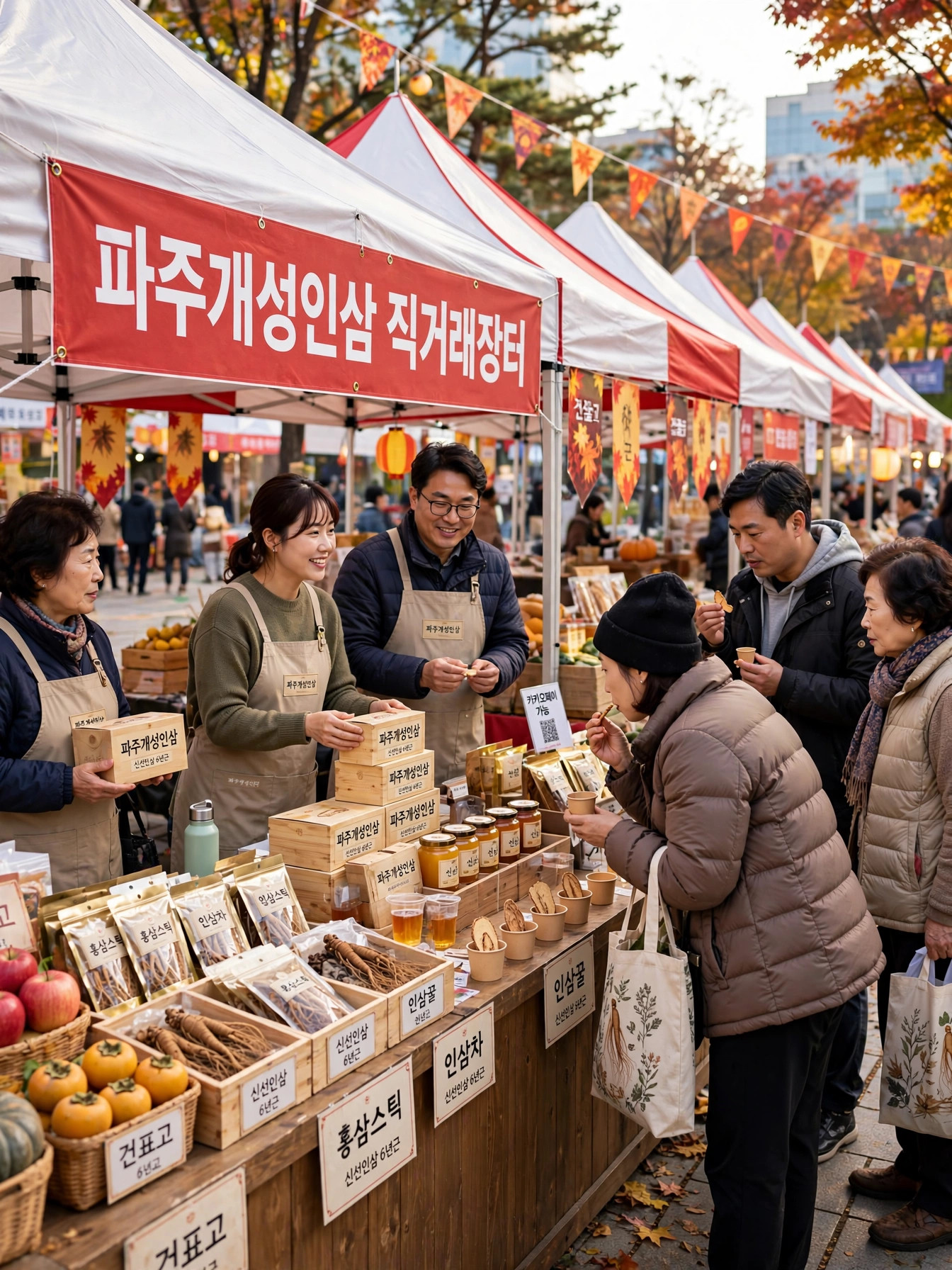 파주개성인삼 직거래장터 부스