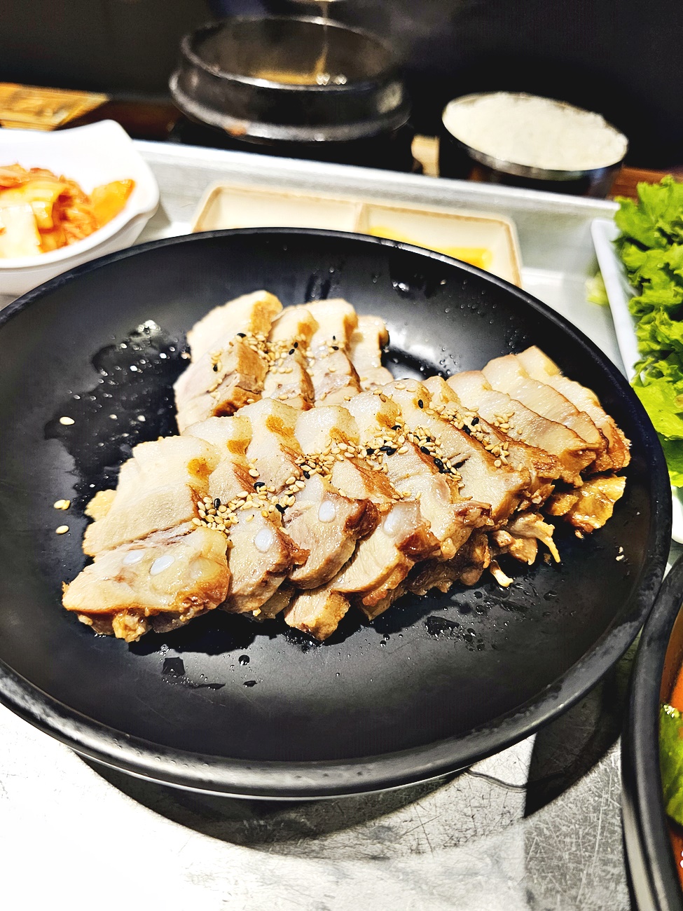 쟁반보쌈과 반찬