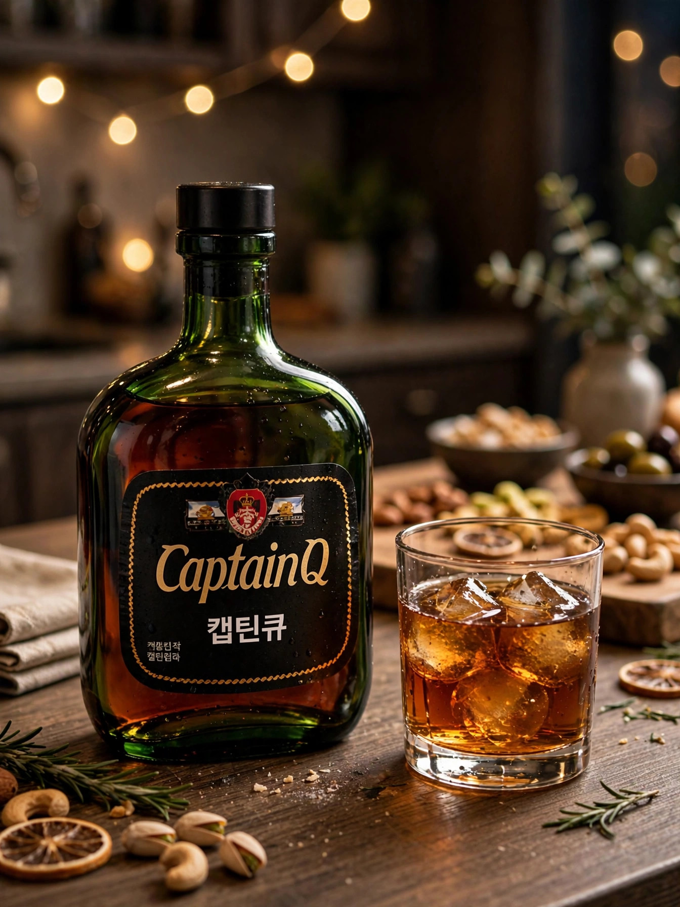 캡틴큐 병과 잔