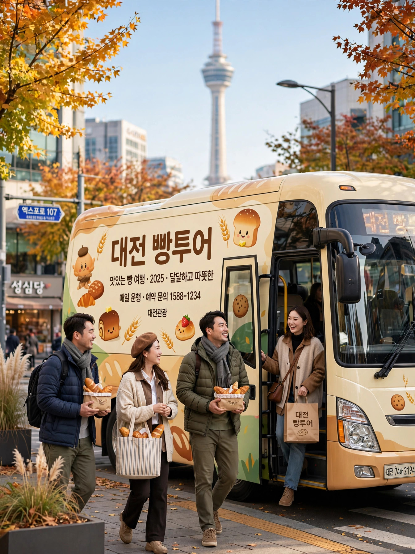 대전 빵투어 버스 탑승 모습