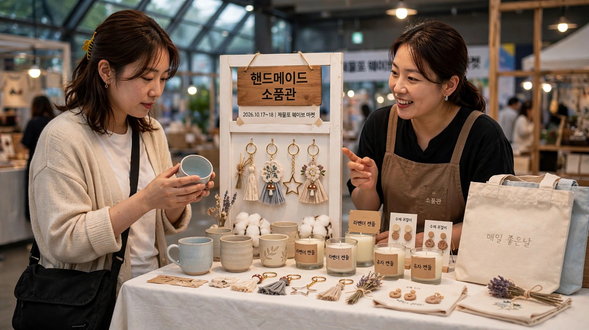 핸드메이드 소품 부스와 로컬 브랜드