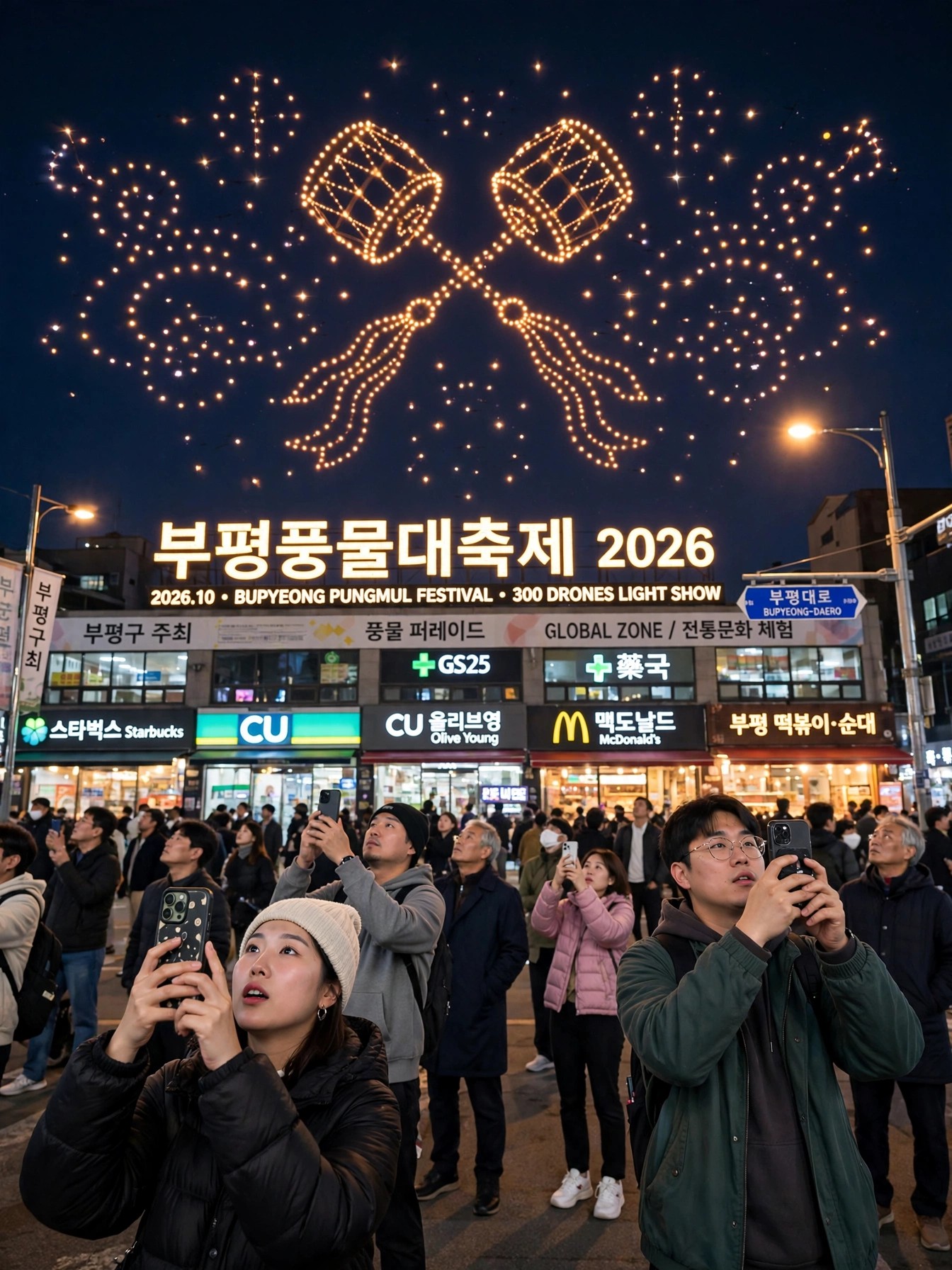 부평풍물대축제 가을밤 축제 인파 전경