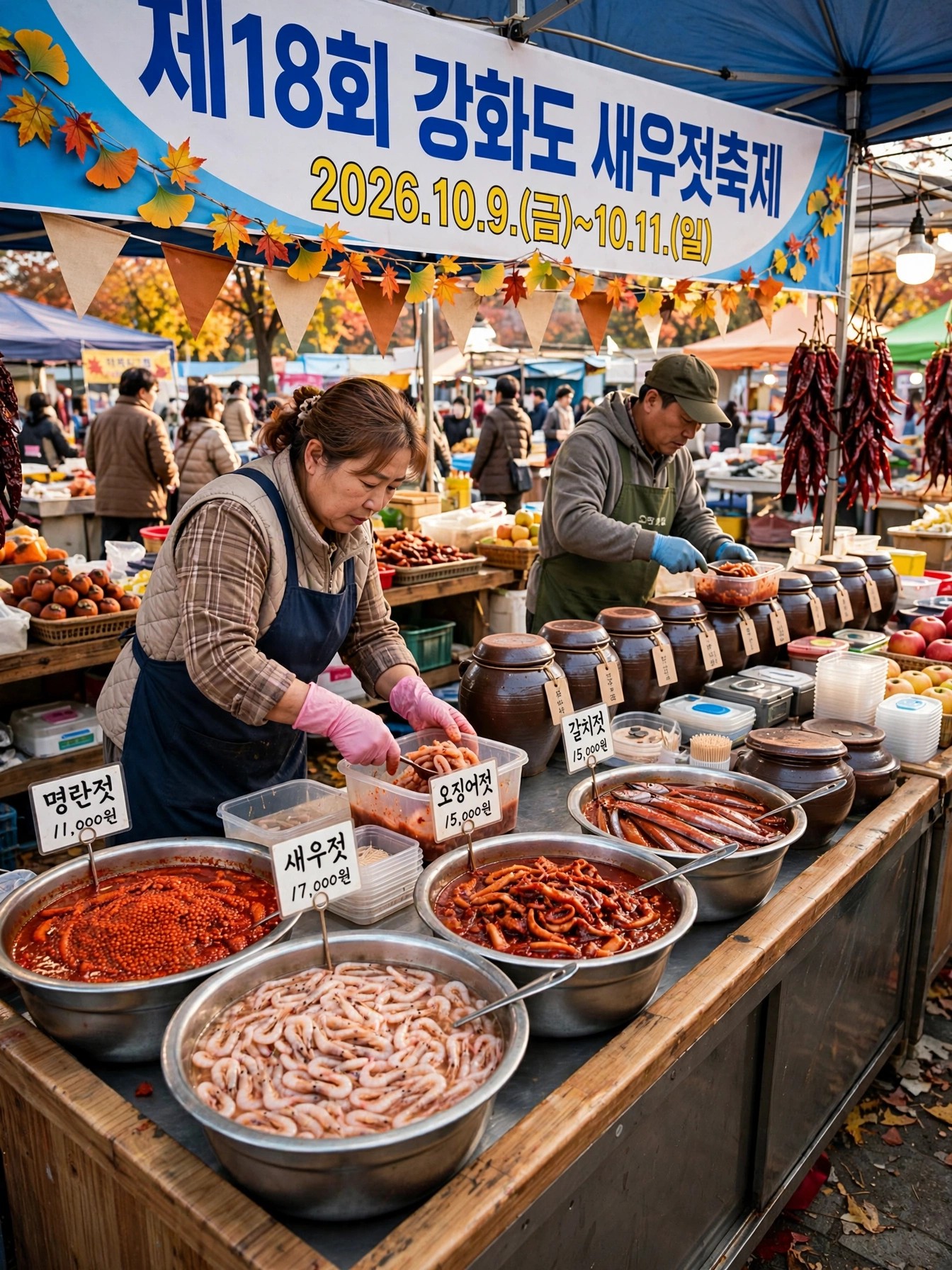 새우젓 항아리 장터 부스