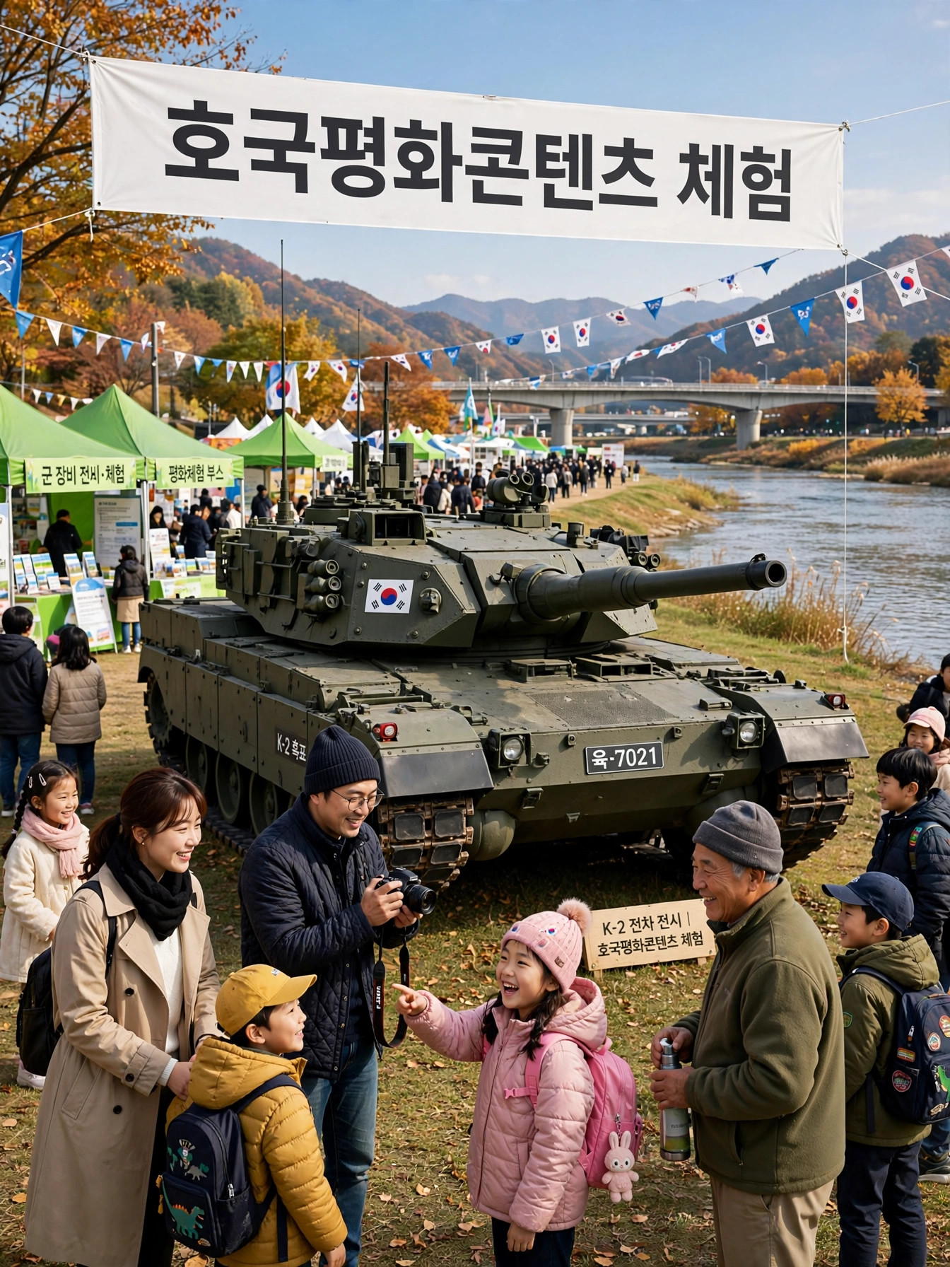 밤하늘 불꽃쇼와 축제 무대
