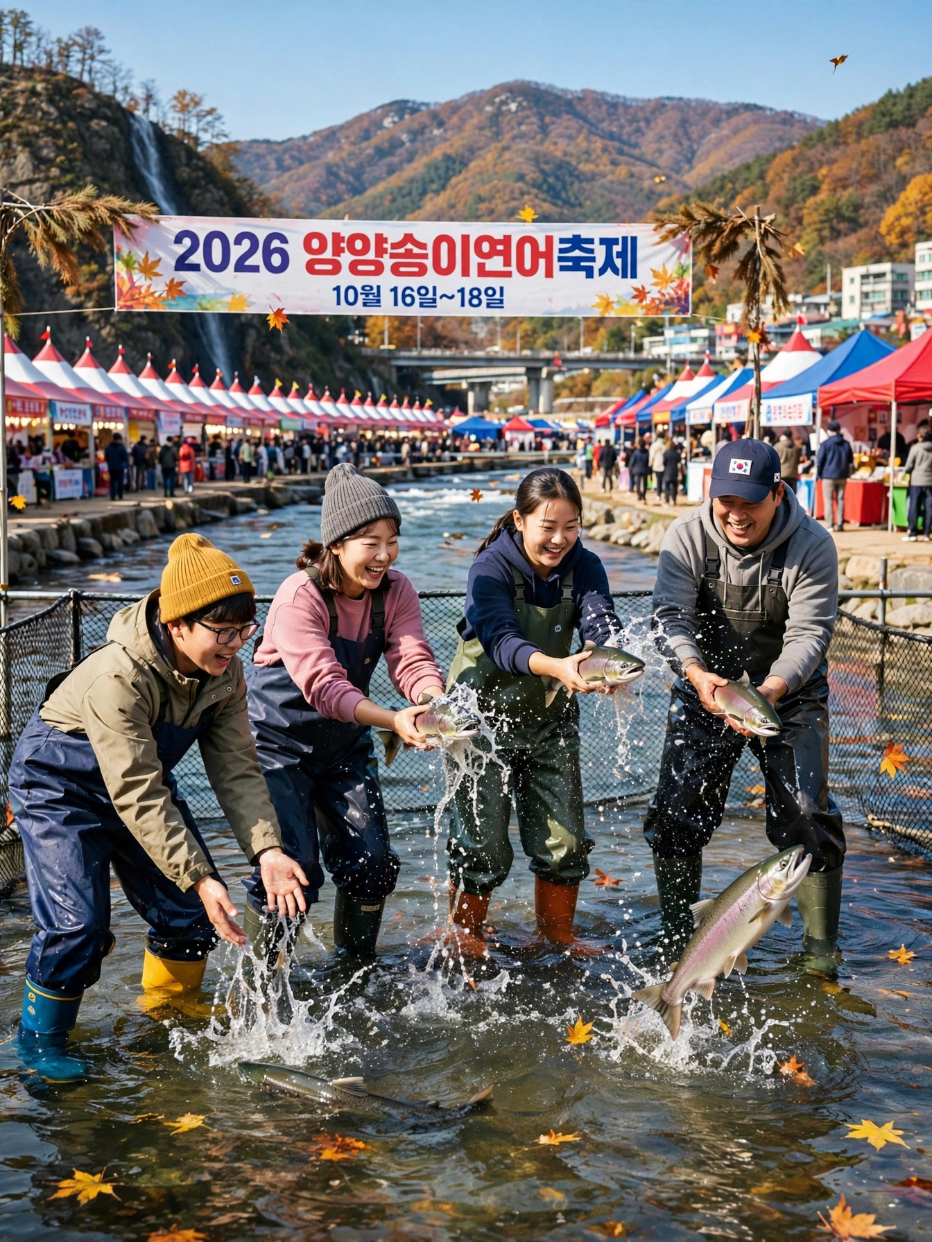 연어 맨손잡기 장면