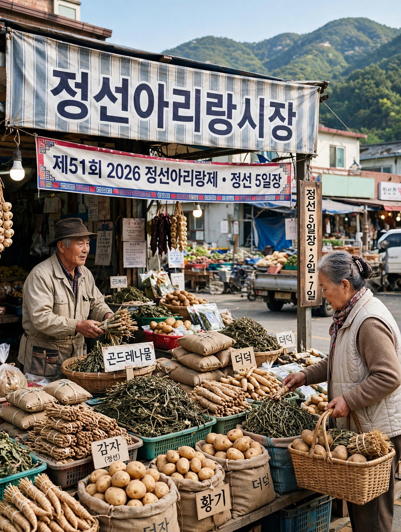 정선 5일장 특산물 장터